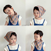 韩国宝宝三角巾洋气格纹夏季薄款围脖，盖头男童女童头巾儿童围巾潮