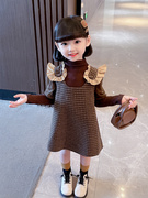佐拉米诺女童秋季套装2022儿童装洋气小童时髦两件套背带裙子
