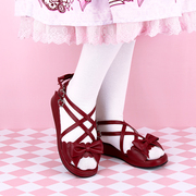 夏季lolita凉鞋松糕厚底公主可爱蝴蝶结洋装凉鞋8021