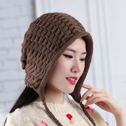 秋季帽子毛线帽针织帽包头帽护耳韩版百搭时尚造型减龄女士帽