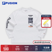 FILA FUSION斐乐潮牌男子针织长袖上衣2024夏时尚休闲纯棉长T