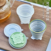 日本卡通便携式可折叠漱口杯，出差旅行户外食品级，水杯刷牙缸硅胶杯