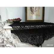 手工网扣台布桌布全棉线，编织蕾丝花边装饰八角，边形床头柜盖巾欧式