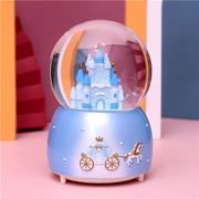 儿童水晶球音乐盒八音盒，玻璃球雪花公主女孩梦幻城堡生日礼物