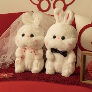 压床娃娃兔子一对情侣兔公仔婚庆结婚送闺蜜结婚礼物婚房布置