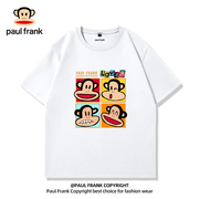 Paul Frank/大嘴猴白色短袖男夏季纯棉半袖男款2024潮牌t恤