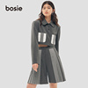 bosie灰色短款西装外套女小个子，裙子小众设计时尚，西装短裤套装潮