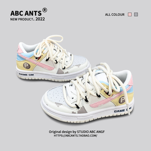 @ABC ANTS~韩系ins~2024春季儿童迷彩魔术贴板鞋男女童运动鞋