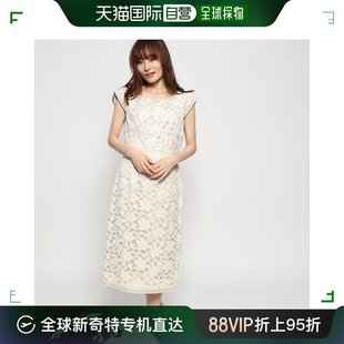 日本直邮genetvivien全蕾丝，无袖刺绣连衣裙，(米白色)礼服