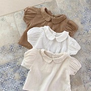 夏季女童打底衫婴幼儿宝宝1-3岁上衣可爱短袖娃娃衫T恤6个月衣服