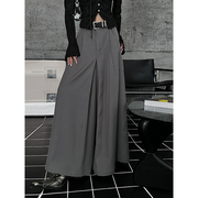 Esu 原创设计 2024春季裤裙式西装裤女 休闲高腰宽松大腿裤