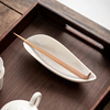 白瓷茶则茶勺茶铲创意茶荷茶道零配件赏茶醒茶家用陶瓷分茶取茶器