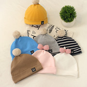 婴儿帽子男童纯棉春秋宝宝婴儿，单层薄款儿童帽女童套头帽冬季保暖