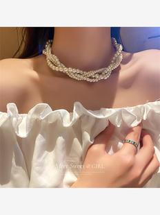 高级感多层巴洛克珍珠项链锁骨，链复古轻奢小众颈链夸张秋冬配饰女