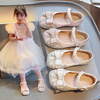 女童小皮鞋2024年春秋儿童水钻，蝴蝶结公主鞋，小女孩演出鞋单鞋