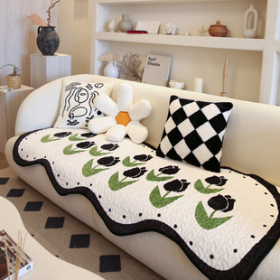 法式郁金香异形沙发垫子可机洗客厅组合万能坐垫套透气防滑盖布巾