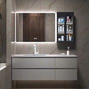 岩板浴室b柜组合现代简约洗手盆柜智能镜柜一体洗漱台化妆室洗