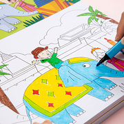 画画儿童涂色绘本0到6岁3幼儿园图画书，涂鸦套装蜡笔工具益智玩具2