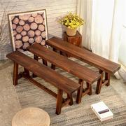 全实木长条凳长方形大板凳，木头餐桌凳子，家用木质靠墙餐厅茶桌长凳