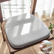 高品质记忆棉可拆洗椅坐垫简约纯色餐椅垫马蹄形棉麻日式中式座垫