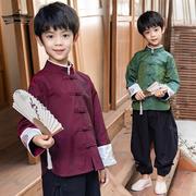 男童汉服中国风中大童礼服，套装儿童唐装，表演服龙年男孩新年装春秋