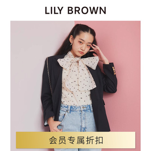 lilybrown2024春夏甜美蝴蝶结，透视雪纺上衣衬衫lwft241069