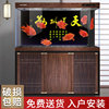 闽江大型水族箱客厅家用中式木纹超白玻璃底滤龙鱼缸1.5/1.8/2米