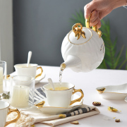 唐山13头骨瓷手工，描金咖啡具套装，茶具咖啡具套具杯碟壶