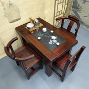 阳台茶桌椅组合小户型茶几实木家用小茶台客厅简约新料老船木一体
