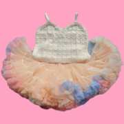 女童针织镂空吊带背心搭配tutu裙穿的上衣，夏季甜美公主范tutu裙