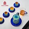 千里江山茶具套装(11件套)陶制，茶具茶杯文创