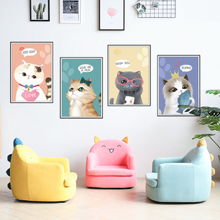 宠物店贴纸温馨卧室墙面装饰床头猫咪壁纸自粘墙纸沙发背景墙贴画