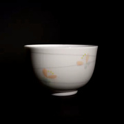 彩色花草纹陶瓷小茶杯主人杯日本进口手工薄胎闻香杯品茗杯茶具