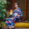 日式少女和服浴衣可爱牛奶，猫咪图案日本传统女士正装表演cosplay