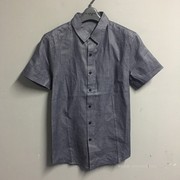 圣迪系列工厂店男式亚麻料男式短袖衬衫断码