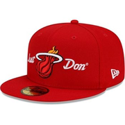 NEW ERA CAP男帽子棒球帽休闲帽运动帽红色迈阿密热火队平檐四季