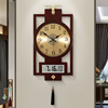 新中式日历挂钟客厅中国风创意家用装饰复古大气时钟挂墙艺术钟表