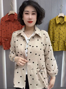 南韩翻领点点开衫外套洋气时尚，休闲百搭上衣，中老年气质百搭妈妈装