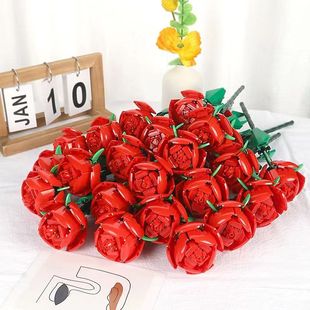 花束玫瑰花永生花，益智积木玩具表白求婚情人节礼物520生日礼物