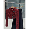 新中式小香风套装女秋冬2023高级感红色外套显瘦半身裙两件套