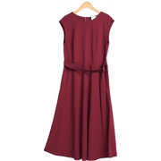 AM品牌撤柜折扣女装时尚气质百搭高端品质酒红连衣裙A3-70040