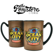 新泽西海洋城ocean大容量，立体浮点马克，咖啡城市旅行纪念水杯子