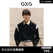 gxg男装商场同款黑色夹克，外套22年秋季复古纹样系列