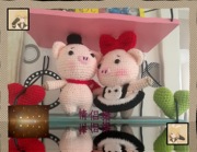 情侣猪玩偶毛线牛奶棉钩针材料包手工DIY毛线娃针织编织教程