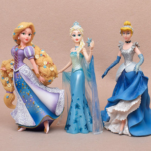 冰雪奇缘艾莎公主白雪公主摆件长发公主茉莉公主手办人偶模型玩偶