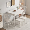 岩板折叠餐桌家用小户型奶油风，现代简约伸缩实木餐桌椅组合桌子