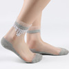 丝袜女中筒薄款夏季冰丝透明纯棉底防滑耐磨水晶玻璃袜子蕾丝花边