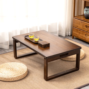 日式榻榻米小桌子可折叠飘窗小茶几竹炕桌，家用矮桌坐地实木飘窗桌