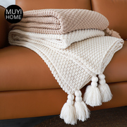 北欧复古大吊穗编织毛毯子(毛，毯子)办公室午睡毯夏季空调毯毛巾毯沙发盖毯