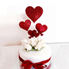 爱心插牌套装唯美创意，蛋糕装饰插牌求婚爱心，红色生日蛋糕插牌